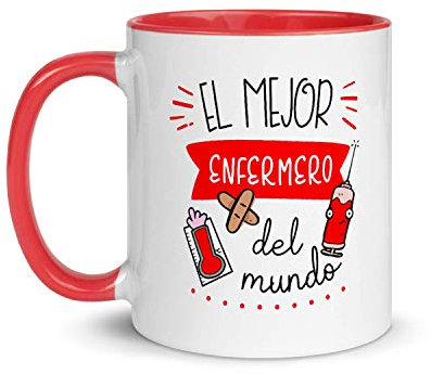 Kembilove Taza de Desayuno Personalizada El Mejor Enfermero del Mundo – Tazas Originales para Regalar – Regalos Personalizados – Regalos Originales para Hombre – Tazas Originales