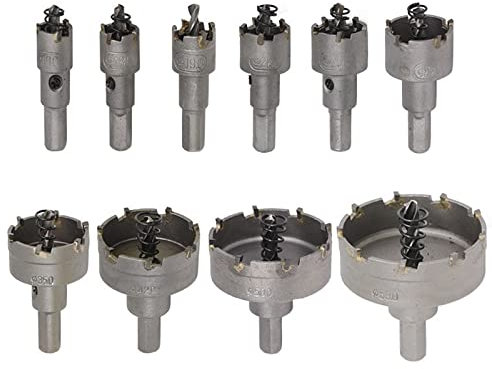 6/10/13 pièces 16-65mm HSS scie-cloche ensemble de forets à pointe en carbure foret de carotte pour outils de forage bois/métal, 10 pièces 16,53mm, a