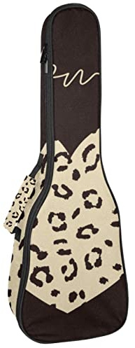 Gigbag für Tenor-Ukulele, wasserdicht, gepolsterter Rucksack, ideal für Sopran-Konzert (53 cm / 23 cm / 61 cm) Follow Your Heart Leopard Grain Love