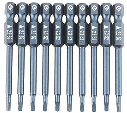 10-teiliges Dreikant-Schraubendreher-Bit-Kit 1/4 Sechskantschaft Magnetisch S2 Edelstahl Schraubendreher-Bits H6,3 X 65 Mm X 2,3