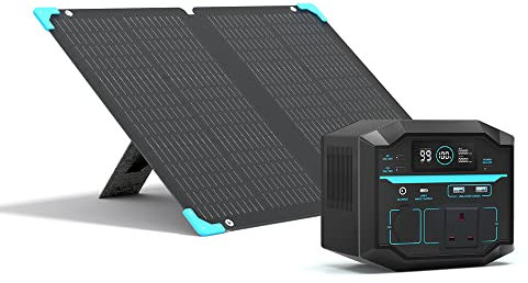 Renogy Portable Power Station Phoenix 200, 222Wh Solar Generator with 80W Foldable Solar Panel, Pure Sine Wave Power Generator Backup Lithium Battery Pack for RV Camping Outdoor Fishing Emergency