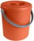 #11 Mülleimer 25 Liter mit verschließbarem Deckel und Henkel - Orange - 39cm hoch - Ø31cm Abfallsammler Biomüll Eimer Küche Mülltonne Windeleimer Senioren Baby Kunststoff rund