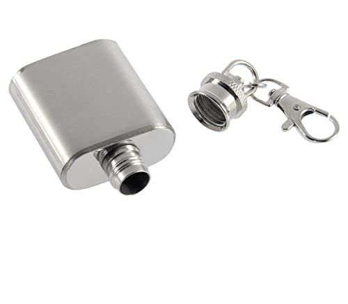 DUNSBY Hip Flask Pocket Hip Flask With Key Ring Keychain 1 Oz Stainless Steel Storage Hip Flasks Household Tools Drinking Flask