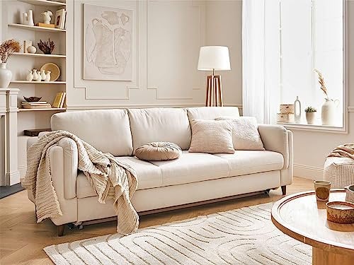 Brooke – 3-Sitzer Sofa – mit Schlaffunktion – aus Samt Beige