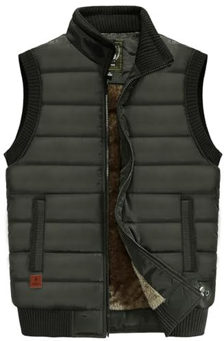 OlyljpinZ Gilet Invernale da Uomo in Pile da Pesca Giacca Senza Maniche Antivento Gilet per la Fotografia All'aperto con Tasche Multiple Giubbotto Imbottiti Trapuntato