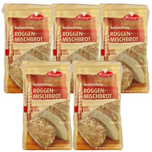 Roggenmischbrot Brotbackmischung von Frießinger Mühle, 5x500g, für den Backofen, Holzofen oder Brotbackautomaten.