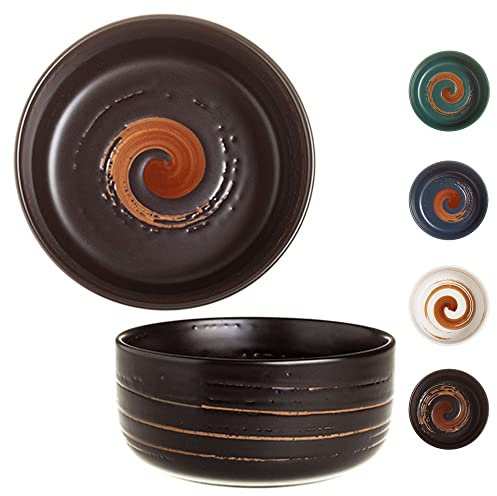 TYMYYS Scodella Colazione Set Di 2, 800ml Colazione, Ciotole Zuppa, Ciotole Ramen, Poke Bowl, Bowl Colazione, Ciotole Ceramica-Nero