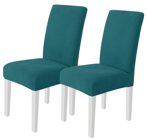 Ystyle Stretch Stuhlhussen 2er Set, Stuhlbezug Elastischer, Hussen Für Stühle Abnehmbarer Waschbarer, Universal Stuhlbezüge, Für Hotel Bankett Küche Restaurant Hochzeit Party, Dunkel Grün