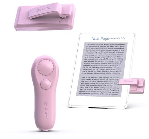 SK SYUKUYU Page Turner para Kindle eReaders Accesorios, RF Control de Página Remoto Clicker para iPad Tablets Lectura Novelas Comics, Cámara Remota y Botón de Video(Rosa)