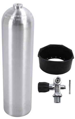 Réservoir de Plongée 12L, Réservoir de Plongée Portable Haute Pression en Alliage D'aluminium avec Connecteur de Valve et Base