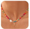 TINGN Bunte Perlenkette Bunt, Perlenkette Damen, Geschenk für Frauen, Frauen Geschenke Zum Geburtstag, Halskette Damen, Personalisierte Kette Mädchen, Kette mit I Buchstaben