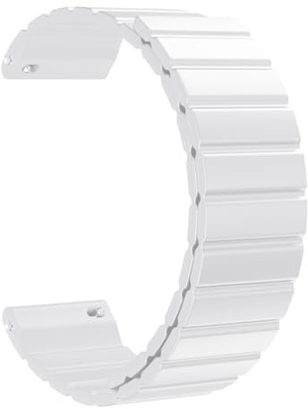 FiiMoo Ersatzarmband Kompatibel mit Garmin Venu Sq 2/Venu Sq/Venu 2 Plus/Garmin Vivoactive 5/Vivoactive 3/Forerunner 245 Armband, 20mm Magnetisch Uhrenarmband, [Verstellbare], Ersatz Magnetbänder-Weiß