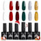 TOMICCA UV Gel Nagellack Weihnachten Set, 6 Farben Rot Grün Weißer Glitzer Nagellack, Soak-Off UV/LED Gel Geschenk für Nagelstudio DIY Home, 8ML