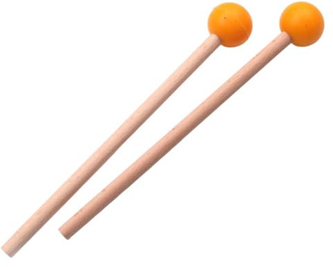 Generisch Rubber Mallets Percussion, Wooden Marimba Mallets Drum Sticks for Tongue Drum, Xylophone, Glockenspiel, Handpan