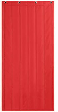 YHHLWXMDZ Thermovorhang tür Winter, Thermovorhang tür mit Haken, Warmer und Dicker Thermovorhang Kälteschutz, Geeignet for Zuhause, Einkaufszentrum, Büro(Red,130x200cm/51x79in)