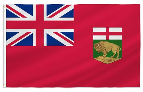 PTEROSAUR Manitoba-Flagge, Kanada Manitoba Provinz, Polyester, 90 x 152 cm | Mit Messingösen, Dekoration für drinnen und draußen