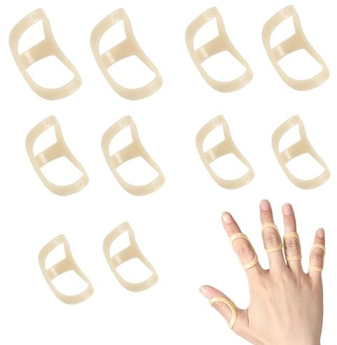 Grasslandy 10 Stück Fingerschiene, Fingerschiene Kunststoff, Fingerglätter Klammer, Schiene Finger für Arthritis, Mallet-Finger Splint für Fingergelenkschutz(6,7,8,9,10)