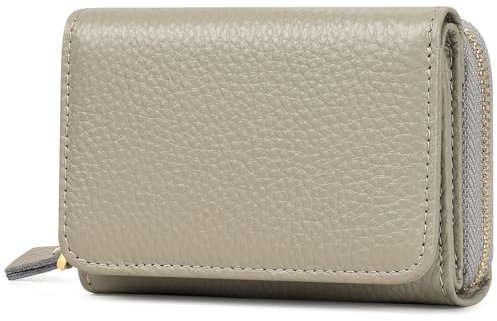 RRANCharltu Porte Monnaie Femme, Portefeuille Femme Cuir Blocage RFID Petit Portefeuilles et Porte-Cartes avec Fermeture éclair Poche à Monnaie, Gris