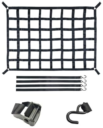 Guozyly Filet de fret pour remorque, pour pick-up, camion, surface de chargement pour pick-up, extension de surface de chargement, filet de remorque, pour SUV, pickup, remorque (S - 127 x 106 cm)