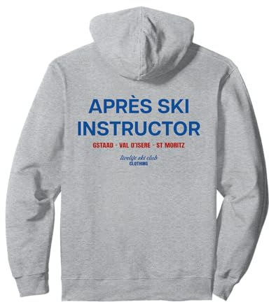 APRÉS SKI INSTRUCTOR X LIVELIFE Ski Club Skifahrer BACKPRINT Pullover Hoodie