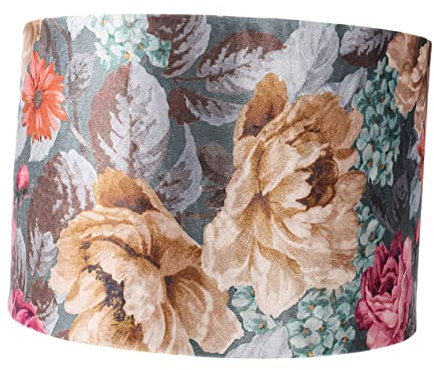 Lampenschirm Dekorativ mit Blumenmuster, für E27, Weihnachten Feier | Hängelampenabdeckung aus Cloth und Eisen, Starkes Bracket, Einfach Montierbar, für Floor Lamps und Ceiling Pendants
