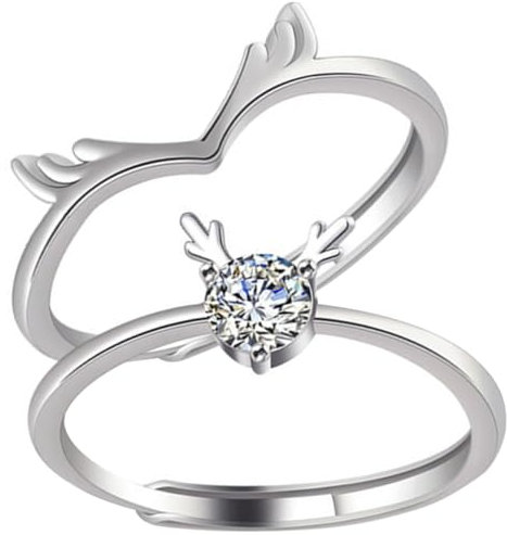 BESPORTBLE Antler Verlobungsringe Für Romantische Passende Ringe Verlobung Für Valentinstag Wählbar Stilvolles Design