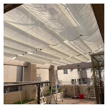 Voile d'ombrage en forme de U pour terrasse, porche et jardin - Avec cordon coulissant rétractable - 1,2 x 8 m