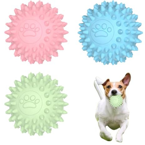 3 Stück Hundespielzeug Ball, Hundeball, Interaktive Bissfest Zahnen hundeball unzerstörbar, für kleine und große Hunde hundeball unzerstörbar.