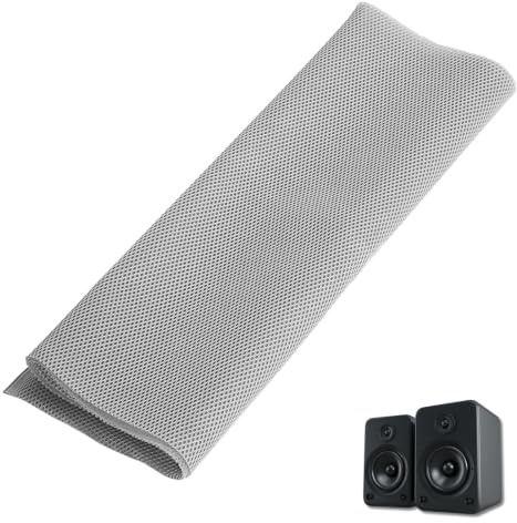 Risegun Lautsprecher Stoff, Staubdicht Lautsprecher Mesh Tuch Schutzgitter Abdeckung für Stereo Audio Lautsprecher 1,4m x 0,5m (Grau)