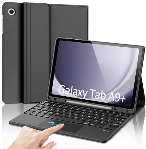 FOGARI Clavier pour Samsung Galaxy Tab A9 Plus/ A9+ 11'' - Clavier AZERTY sans Fil avec Pavé Tactile pour Samsung Galaxy Tab A9+ 2023 (SM-SM-X210/X216/X218), Noir