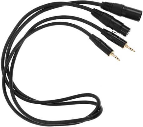 DIYEAH 2pcs Trs to Xlr Microphone Cords Audio Cable for Tight Spaces for Synthesizers Microphone Patch Cable
