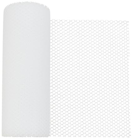 OLYCRAFT 5 m X 30cm Weißer Hühnerdrahtzaun Aus Kunststoff Geflügelzaun Mit Kabelbinder Sechseckiger Zaundraht Schutzzaunnetz Kunststoffgeflecht Fallschutznetz Für Gartenarbeit Blumen Hühnernetz