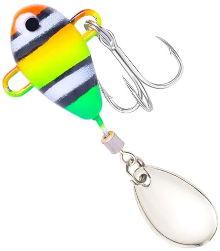 AOOOWER Salzwasser Hard VIB Baits Spinnköder, 5 cm, Jigg-Löffel, Angelgerät mit Haken, Anfängerfreundlich, rotierende Köder
