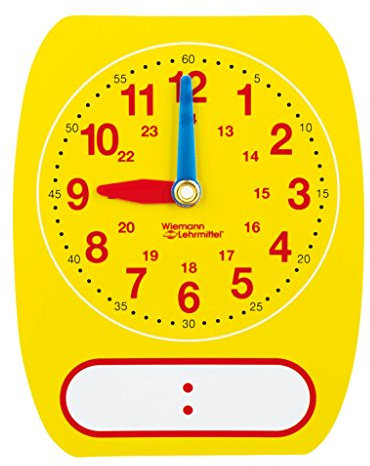 Wiemann Lehrmittel Lernuhr für Kinder, beschreibbar, Digitale Uhrzeit Lernen (Lernuhr ohne Folienstift)