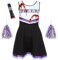 REDSTAR Cheerleader Kostüm Damen mit Pompons & Kunstblut – Gruseliger High School Zombie – Halloween Party oder Karneval
