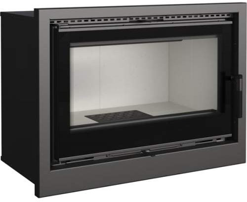 Panorama Kamineinsatz Kratki ARKE 14 kW mit Warmluftgebläse Kaminkassette