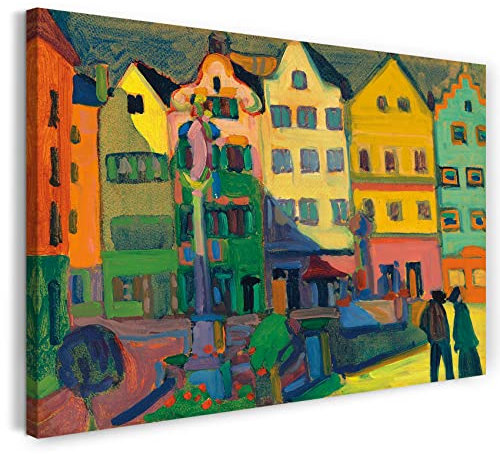 Printed Paintings Leinwand (100x70cm): Wassily Kandinsky - Weilheim-Marienplatz