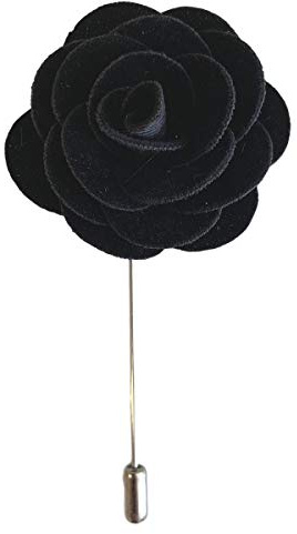 Épinglette en velours noir faite à la main en forme de fleur/rose, blazer, veste, boutonnière, corsage, boutonnière,