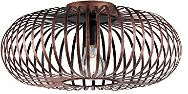 meineWunschleuchte Deckenleuchte mit Metall Gitter Lampenschirm in Kupfer antik Ø 40cm