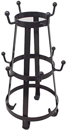 Vintage Gourmet Retro Cup Mug Tree Holder Nostalgia Dark Grey (10 Mugs)