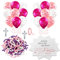 KOHMUI 32 Servietten 'Schön, DASS du da bist!', 60 Stücke Holz Fische Deko, 18 Luftballons, Pink Lila Weiß Fisch Dekoration Tischdeko für Taufe, Kommunion Konfirmation oder andere Festliche Anlässe