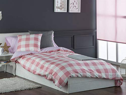 Sansa Vichy Housse de Couette Rose 90 cm Cama 90 cm Rose