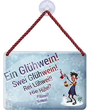 Blechwaren Fabrik Braunschweig Kulthänger Blechschild EIN GLÜHWEIN - SZWEI GLÜHWEIN - REI LÜHWEI … Weihnachten Weihnachtsmarkt KH155