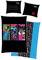 TexIdea Wende Bettwäsche-Set Die DREI Fragezeichen 135x200 80x80 cm Kinderbettwäsche aus 100% Baumwolle, Linon, schwarz, deutsche Größe die ersten Folgen