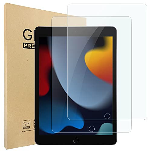 Hianjoo 2 PCS Screen Protectors Compatible with iPad 10.2 2021/2020/2019 (9th Gen/8th Gen/7th Gen), Tempered Glass Compatible with iPad 9/8/7 10.2 (A2603/A2604/A2270/A2428/A2429/A2200/A2198/A2197)