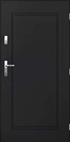 Tür Warme Stahltür Außentür Wohnungseingangstür Pantor FLAMENCO 80 90 4 Farbe (Anthrazit, [90] 990 x 2065 mit einem Türrahmen Links)
