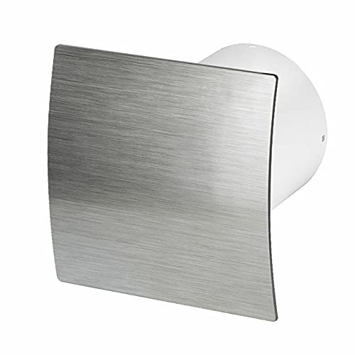 Silent Bathroom Extractor Fan 100mm with Pull Cord Switch and Silver Front Panel