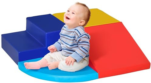 HOMCOM Set Costruzioni Morbide da 4 Pezzi, Gioco Educativo per Bambini Età 1-3 Anni per Casa e Scuola, Multicolore