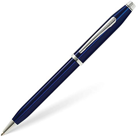 Cross Century II Kugelschreiber (Strichstäke M, Schreibfarbe: schwarz, inkl. Premium Geschenkbox) blaulack-chrom