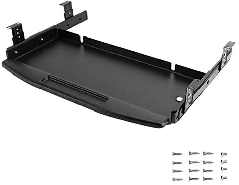Ausziehbare Tastaturauszug Mit 1 Paar Metall Schwerlastauszügen Schienen, Tastaturablage, Tastaturschublade For Untertischmontage, For Computertisch Keyboard Schreibtisch-Extender ( Color : Black )